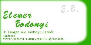 elemer bodonyi business card